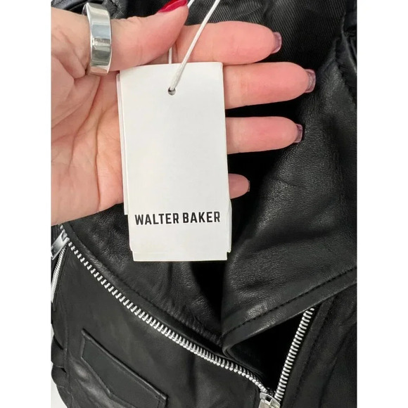 Walter Baker Liz Leather Crop Moto Jacket Walter Baker NWT - M - Picture 5 of 7